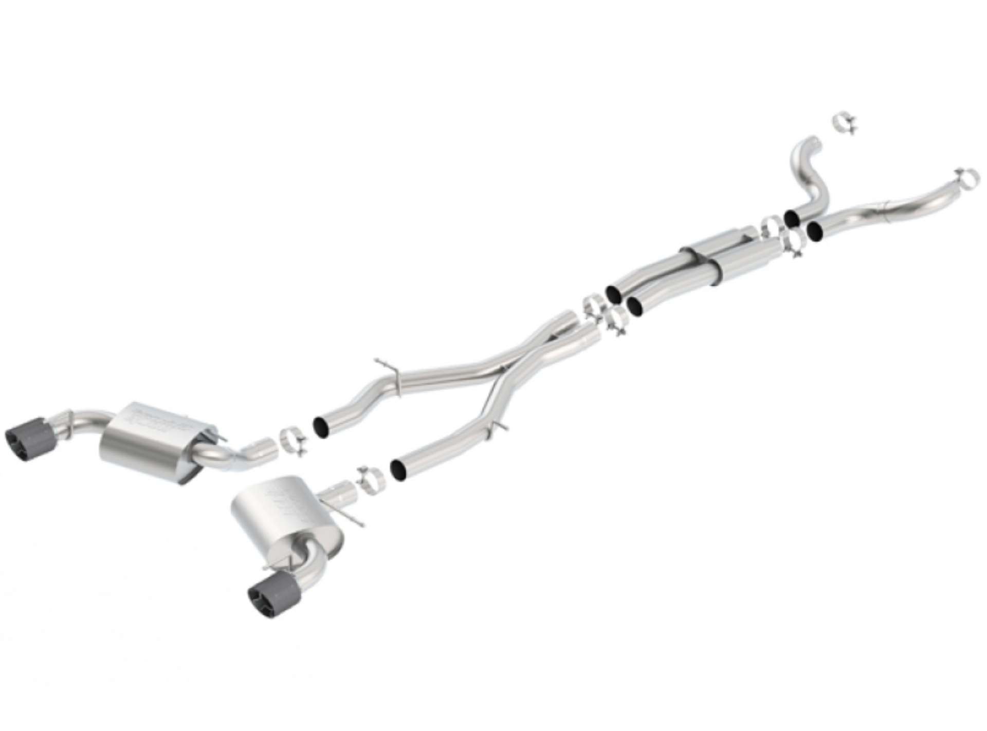 Picture of Borla 16-17 Chevy Camaro 6-2L 4-5in Carbon Fiber Tips Single Split Exit S-Type Catback Exhaust