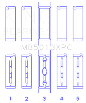 Picture of King Chevy LS1 - LS2 - LS6 Size STD Performance Main Bearing Set w- pMaxKote