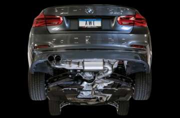 Picture of AWE Tuning BMW F3X N20-N26 328i-428i Touring Edition Exhaust Quad Outlet - 80mm Chrome Silver Tips