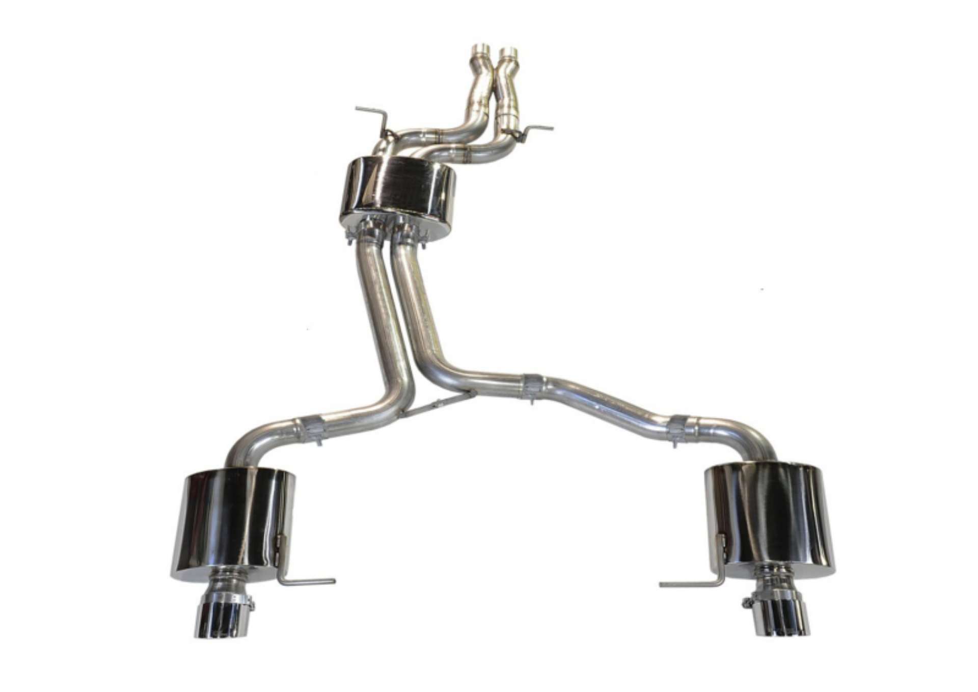 Picture of AWE Tuning Audi 8R Q5 3-2L Non-Resonated Exhaust System Downpipe-Back - Polished Silver Tips