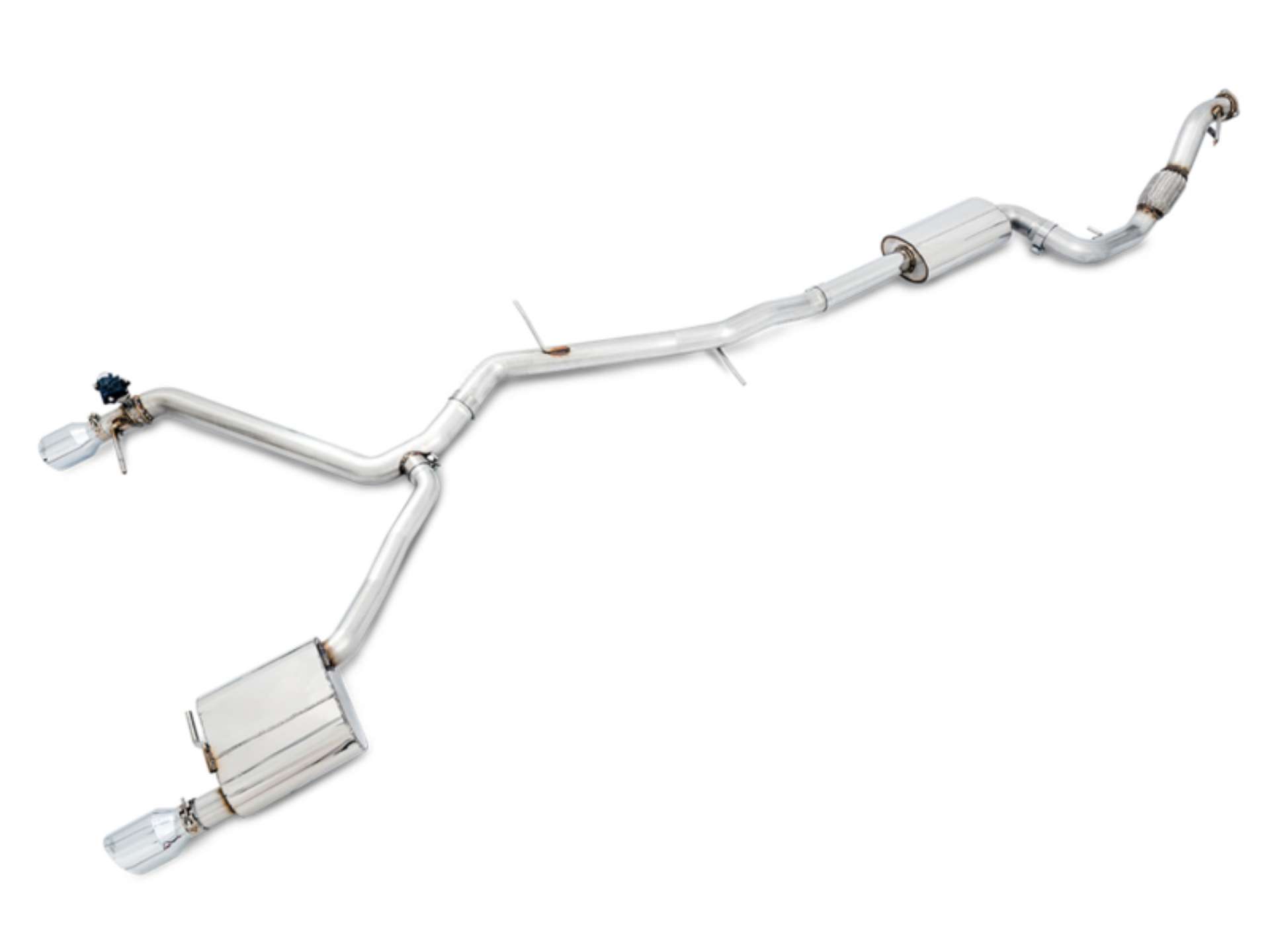 Picture of AWE Tuning Audi B9 A4 SwitchPath Exhaust Dual Outlet - Chrome Silver Tips Includes DP and Remote