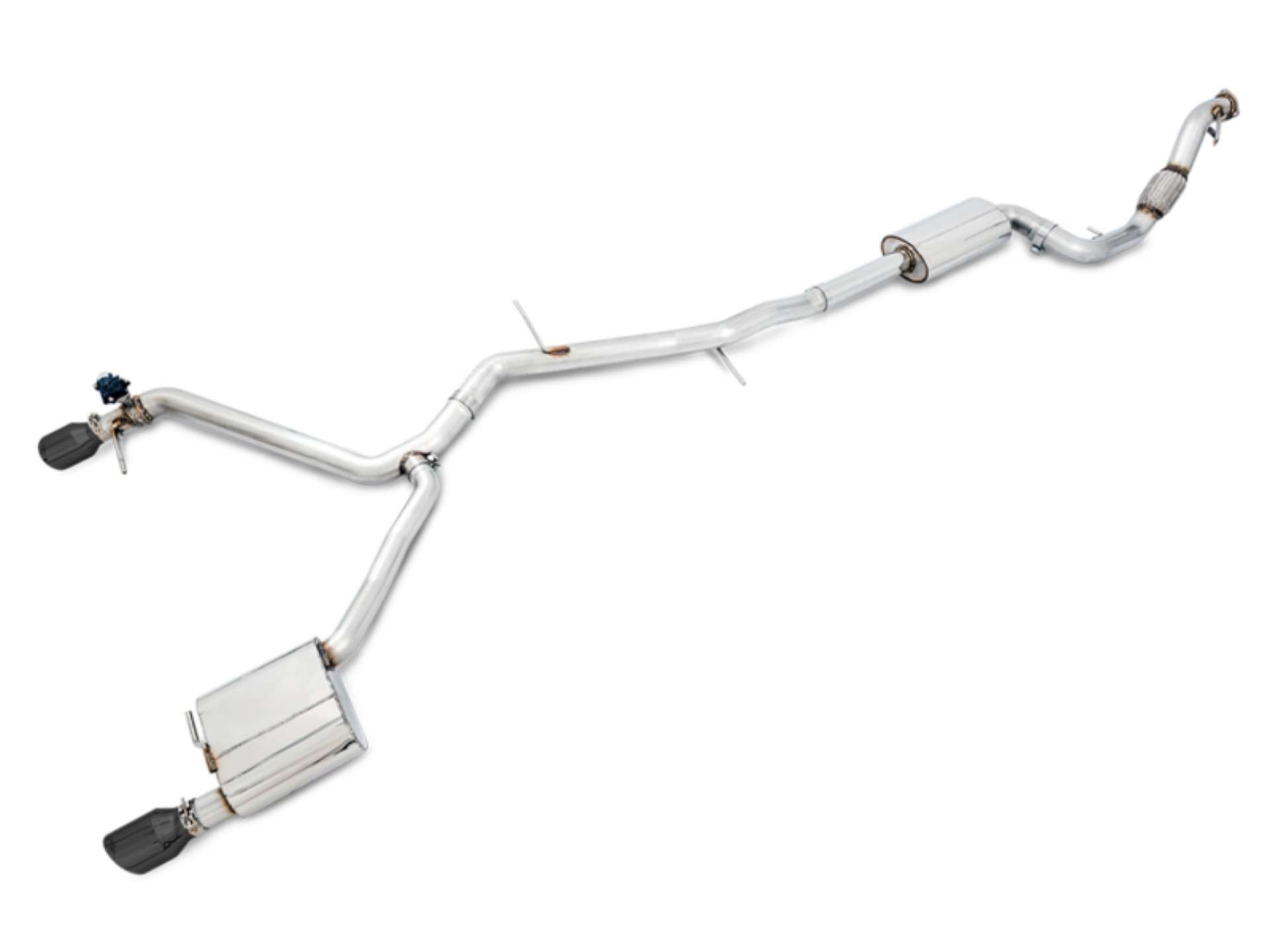 Picture of AWE Tuning Audi B9 A4 SwitchPath Exhaust Dual Outlet - Diamond Black Tips Includes DP and Remote