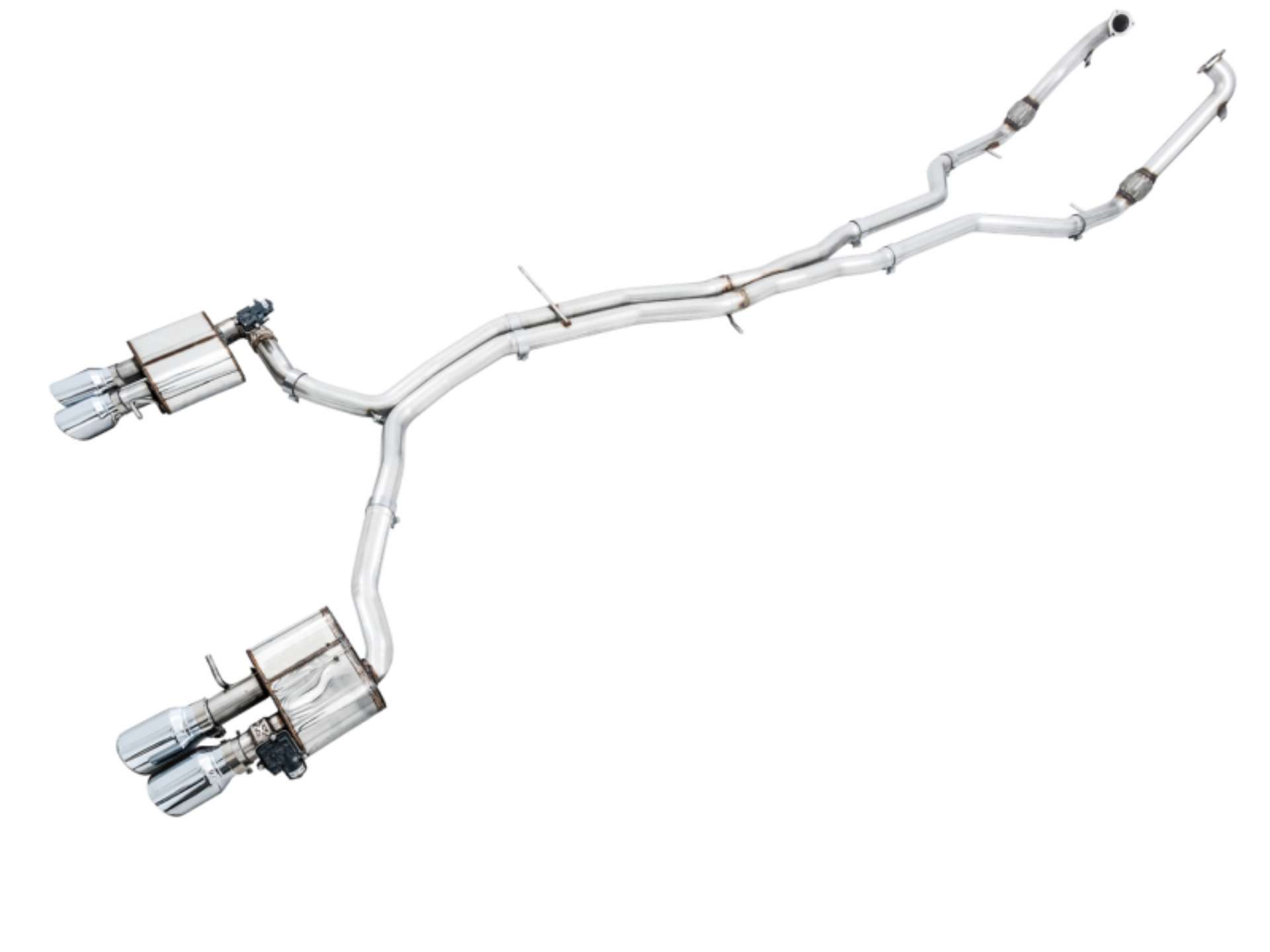 Picture of AWE Tuning Audi B9 S4 SwitchPath Exhaust - Non-Resonated Silver 102mm Tips