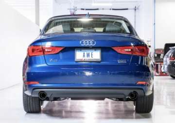 Picture of AWE Tuning Audi 8V A3 Touring Edition Exhaust - Dual Outlet Diamond Black 90 mm Tips