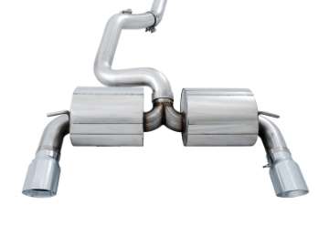 Picture of AWE Tuning Ford Focus RS Touring Edition Cat-back Exhaust- Non-Resonated - Chrome Silver Tips