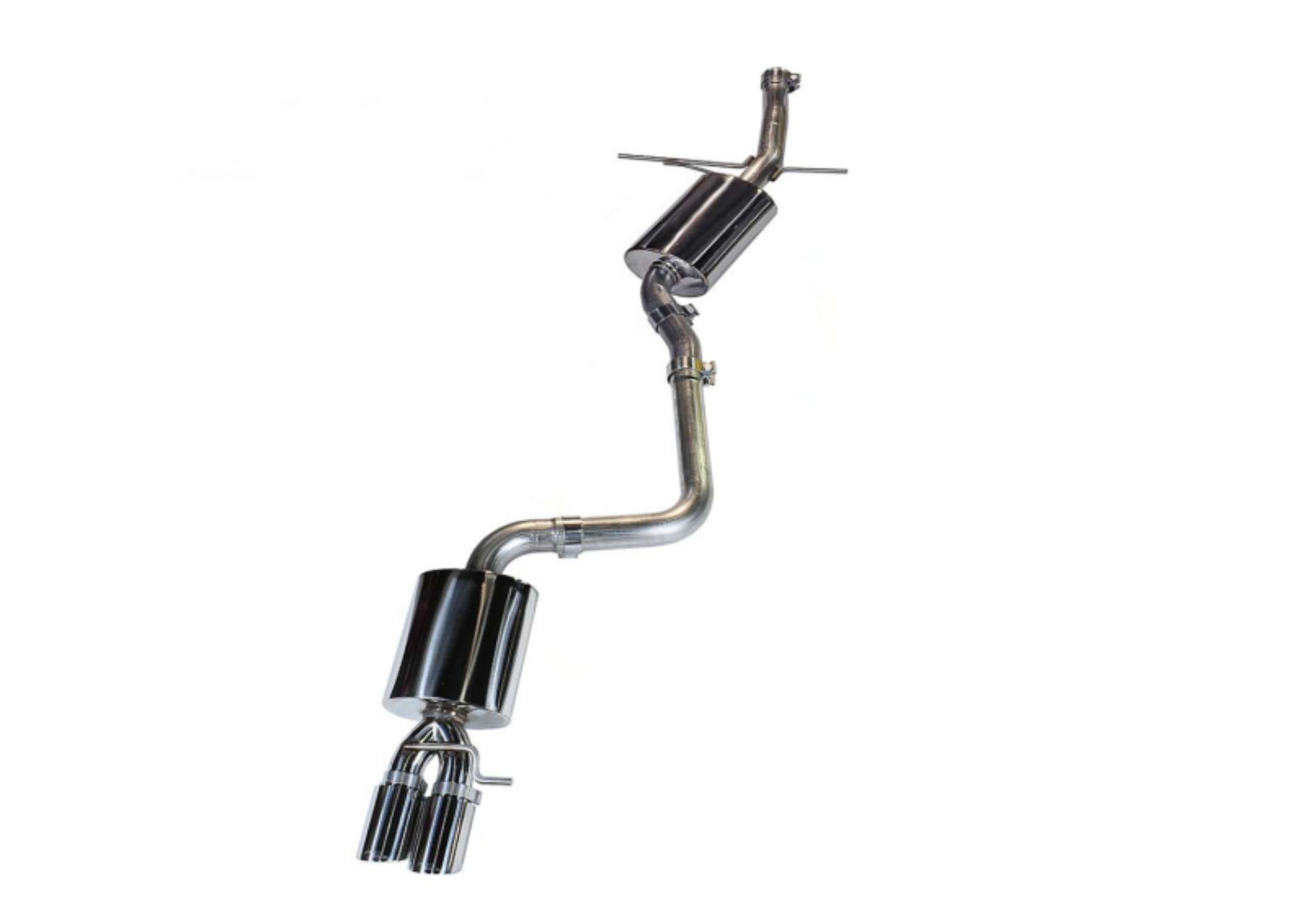 Picture of AWE Tuning Audi B8 A5 2-0T Touring Edition Single Outlet Exhaust - Polished Silver Tips