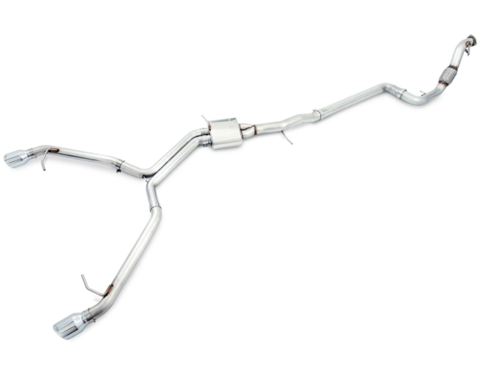 Picture of AWE Tuning Audi B9 A5 Track Edition Exhaust Dual Outlet - Chrome Silver Tips Includes DP