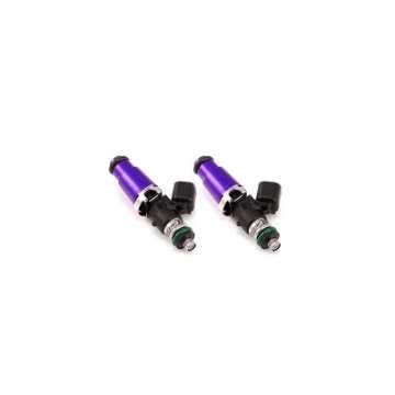 Picture of Injector Dynamics ID1050X Injectors - 60mm Length - 14mm Purple Top - 14mm Lower O-Ring Set of 2