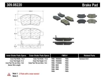 Picture of StopTech Performance 00-05 Spyder MR2 - 00 Celica GT - 04-07 xA-xB Front Brake Pads