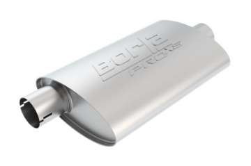 Picture of Borla Pro-XS 2-25in Tubing 19in x 4in x 9-5in Oval Notched Center-Offset Muffler