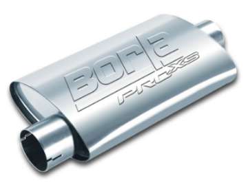 Picture of Borla Pro-XS 2in Tubing 14in x 4in x 9-5in Oval Notched Center-Offset Muffler