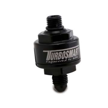 Picture of Turbosmart Billet Turbo Oil Feed Filter w- 44 Micron Pleated Disc AN-4 Male to AN-4 ORB- Black