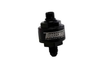 Picture of Turbosmart Billet Turbo Oil Feed Filter w- 44 Micron Pleated Disc AN-4 Male to AN-4 ORB- Black