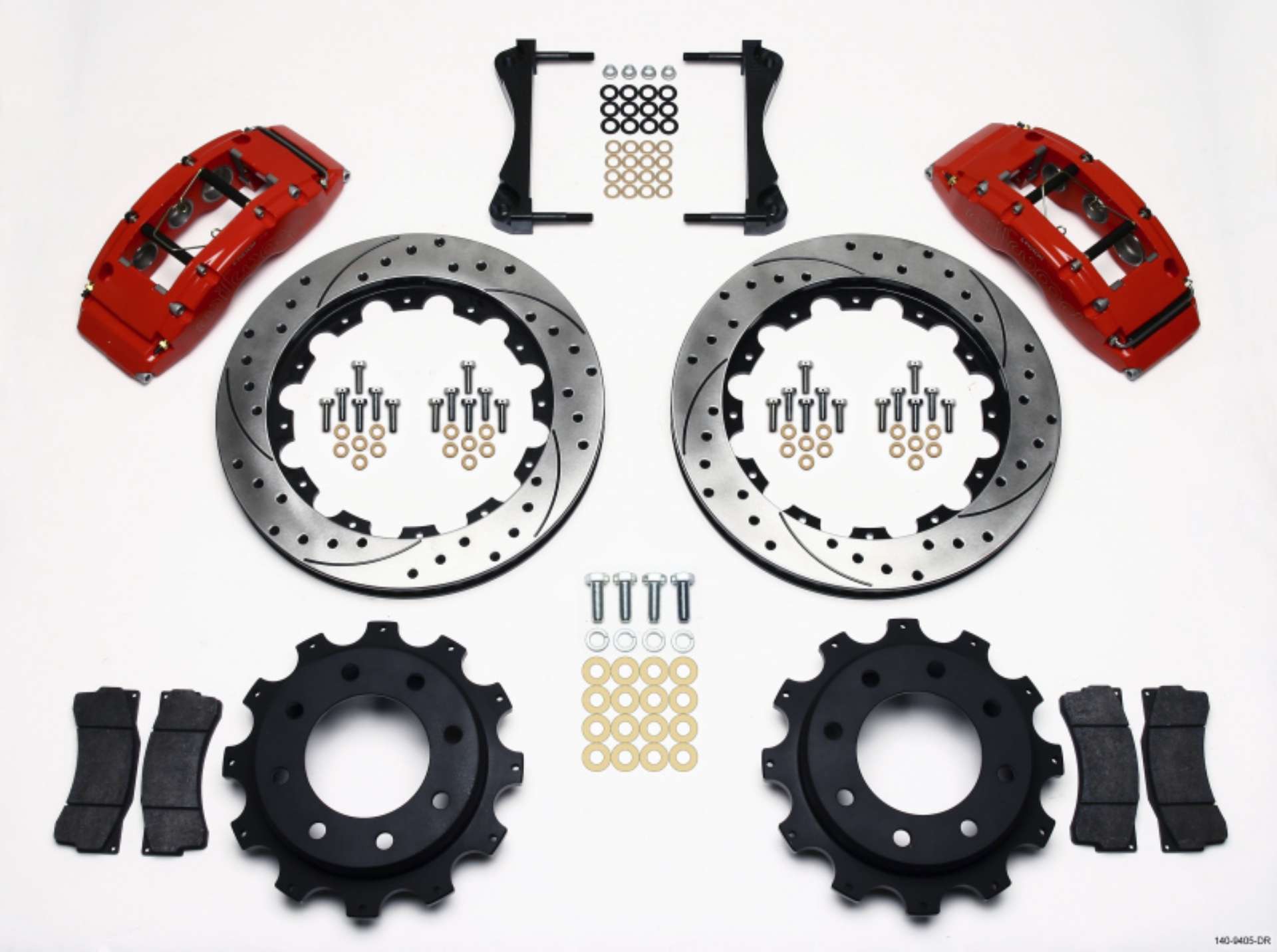 Picture of Wilwood TC6R Rear Kit 16-00in Drilled Red 1999-2010 GM H2 - 2500 4-63 Cntr