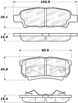 Picture of StopTech 07-17 Jeep Patriot Street Performance Rear Brake Pads