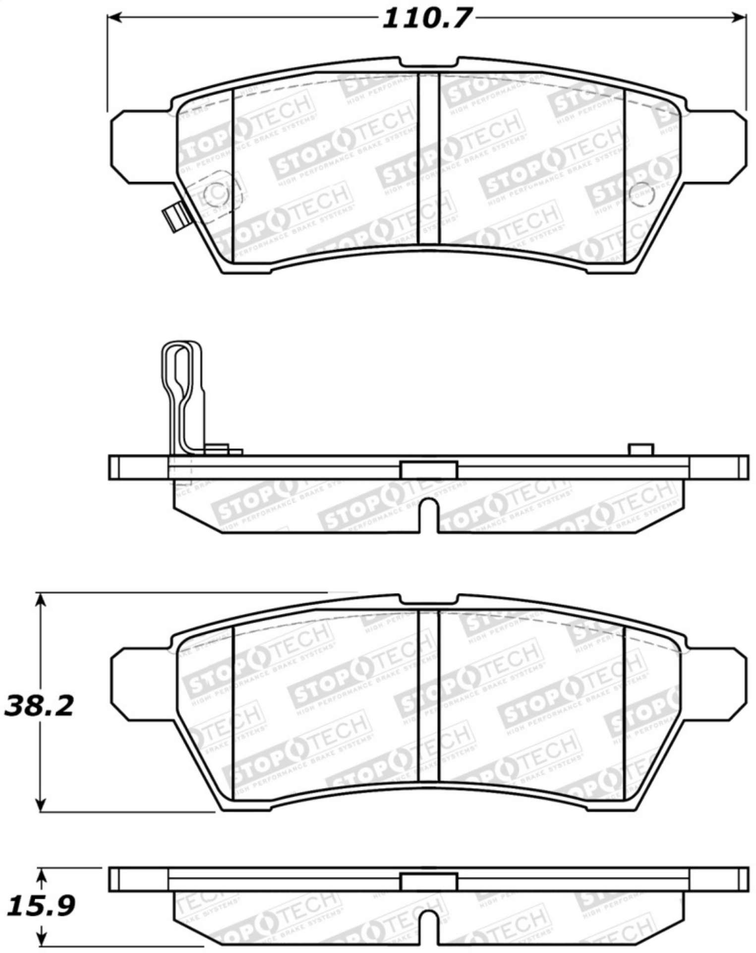 Picture of StopTech 05-18 Nissan Frontier Street Performance Rear Brake Pads