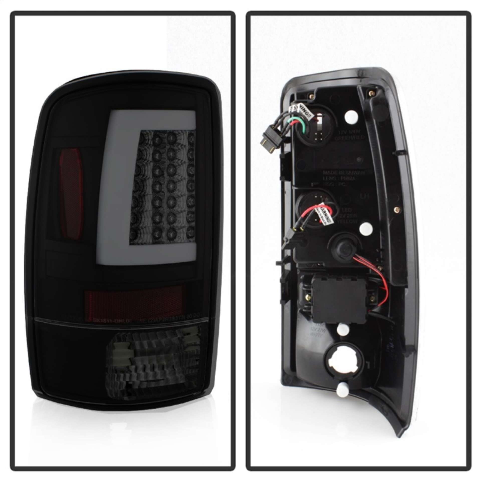 Picture of Spyder 00-06 GMC Yukon-Yukon XL V2 Light Bar LED Tail Lights - Blk Smoke ALT-YD-CD00V2-LBLED-BSM