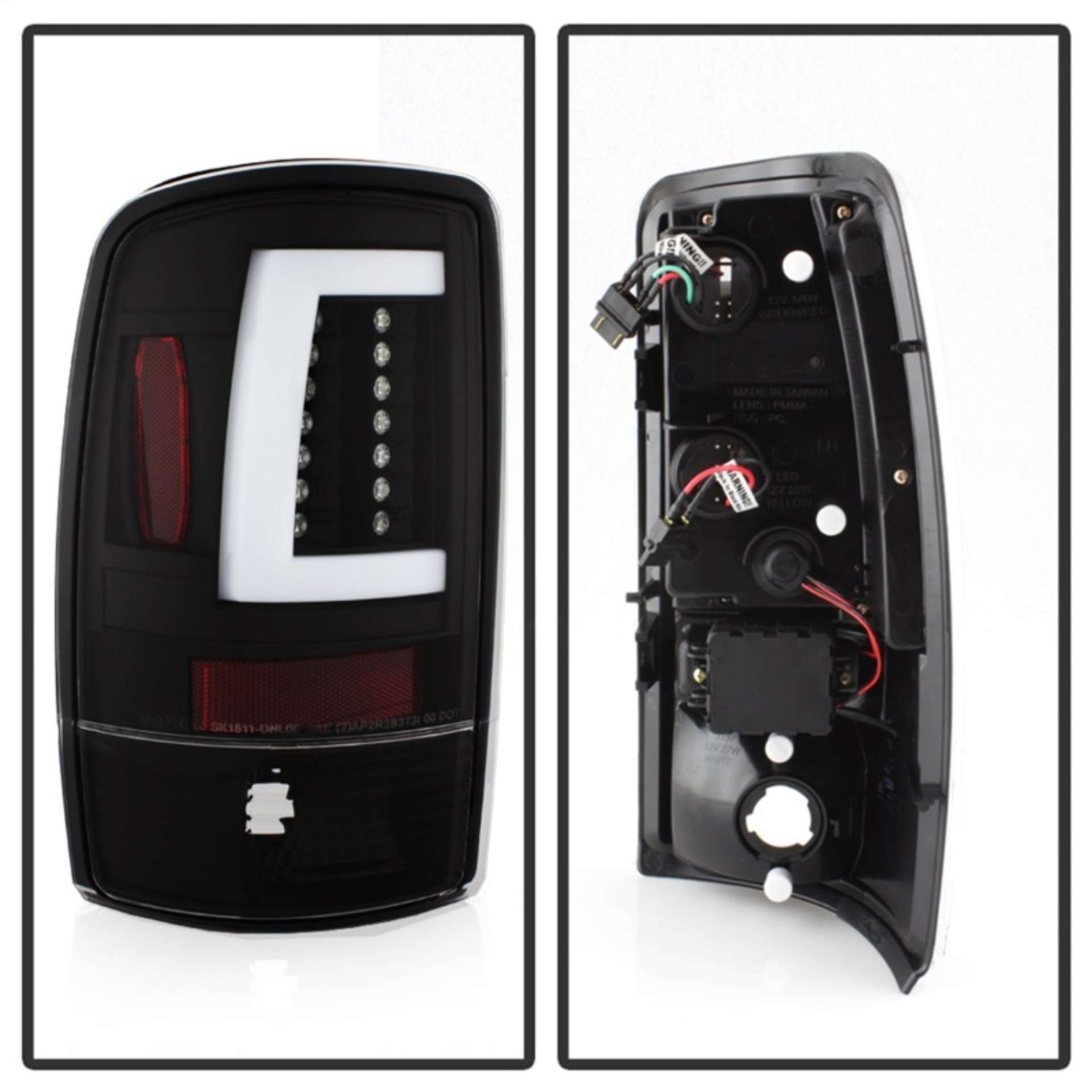 Picture of Spyder 00-06 GMC Yukon-Yukon XL V2 Light Bar LED Tail Lights - Black ALT-YD-CD00V2-LBLED-BK