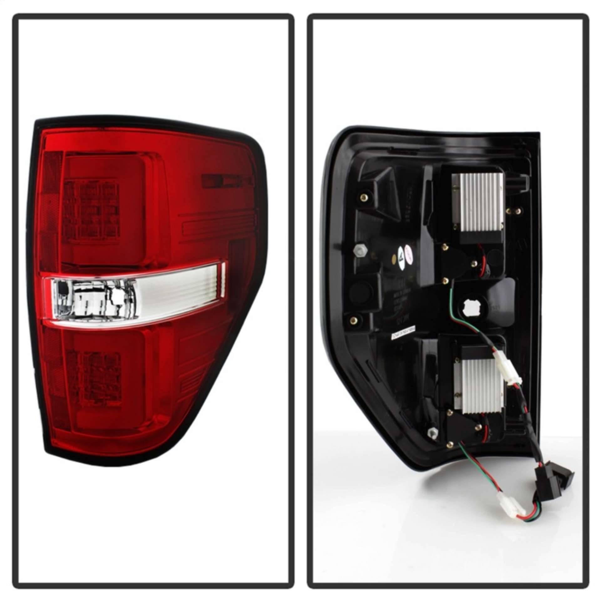 Picture of Spyder 09-14 Ford F150 V2 Light Bar LED Tail Lights - Red Clear ALT-YD-FF15009V2-LBLED-RC