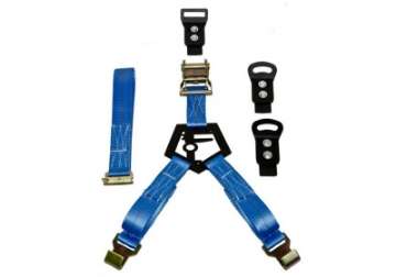 Picture of N-Fab Bed Mounted Rapid Tire Strap Universal - Gloss Black - Blue Strap