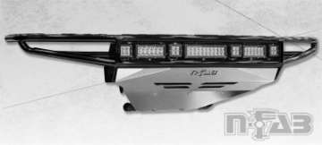 Picture of N-Fab M-RDS Front Bumper 15-17 Chevy Colorado - Gloss Black w-Silver Skid Plate