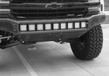 Picture of N-Fab M-RDS Front Bumper 16-17 Chevy Silverado - Gloss Black w-Silver Skid Plate