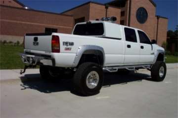 Picture of N-Fab Nerf Step 01-06 Chevy-GMC 1500-2500-3500 Crew Cab 8ft Bed - Gloss Black - Bed Access - 3in