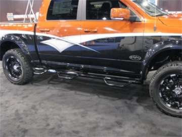 Picture of N-Fab Nerf Step 09-15-5 Dodge Ram 1500 Crew Cab 5-7ft Bed - Gloss Black - Bed Access - 3in