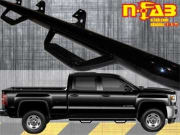 Picture of N-Fab Nerf Step 15-17 Chevy-GMC 2500-3500 Crew Cab - Gloss Black - Cab Length - 3in