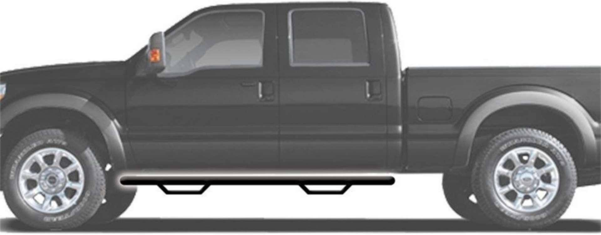 Picture of N-Fab Nerf Step 15-17 Ford F-150 SuperCab - Gloss Black - Cab Length - 3in