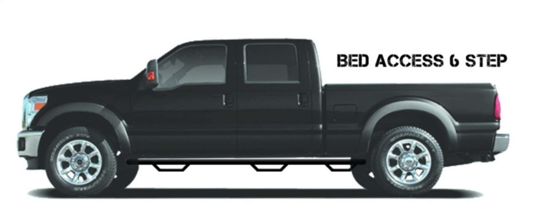 Picture of N-Fab Nerf Step 15-17 GMC - Chevy Canyon-Colorado Crew Cab 6ft Bed - Gloss Black - Bed Access - 3in