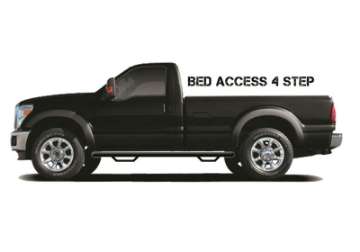 Picture of N-Fab Nerf Step 99-16 Ford F-250-350 Super Duty Regular Cab 8ft Bed - Gloss Black - Bed Access - 3in