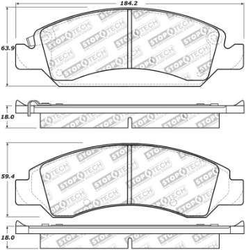 Picture of StopTech 08-17 Cadillac Escalade Street Performance Front Brake Pads