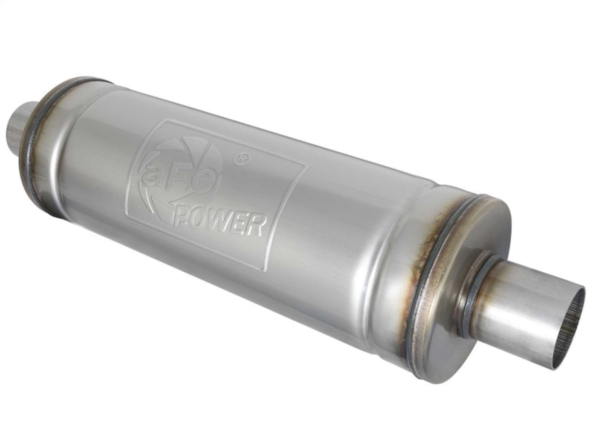 Picture of aFe MACH Force-Xp 409 SS Muffler 2-5in Center-Center 18in L x 6in Dia - Round Body