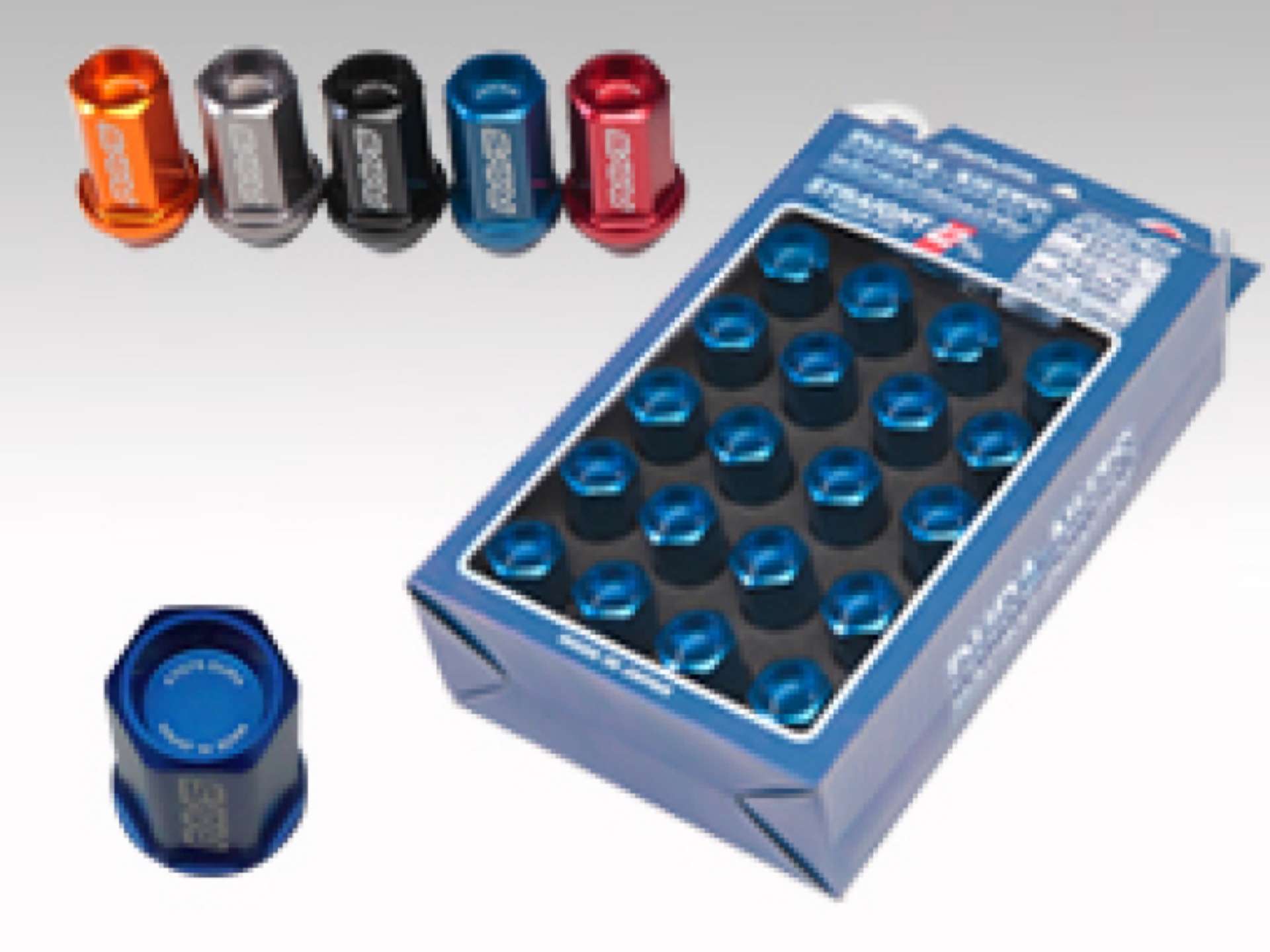 Picture of Rays Dura-Nut L42 Straight Type 14x1-50 Lug Nut Set 16 Lug 4 Lock Set - Blue