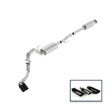 Picture of Ford Racing 15-18 F-150 5-0L Cat-Back Touring Exhaust System - Side Exit Black Chrome Tips