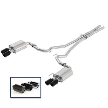 Picture of Ford Racing 2018+ Mustang GT 5-0L Cat-Back Sport Exhaust System w- Quad Black Chrome Tips