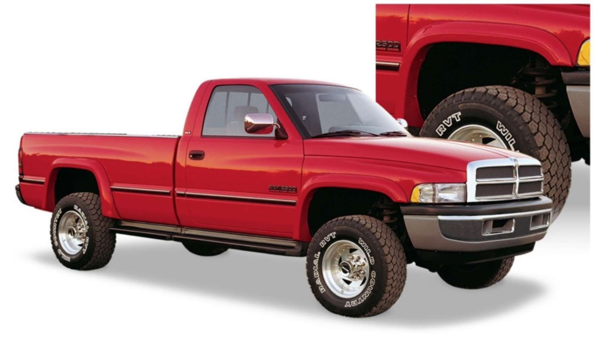 Picture of Bushwacker 94-01 Dodge Ram 1500 Fleetside Extend-A-Fender Style Flares 4pc 78-0-96-0in Bed - Black