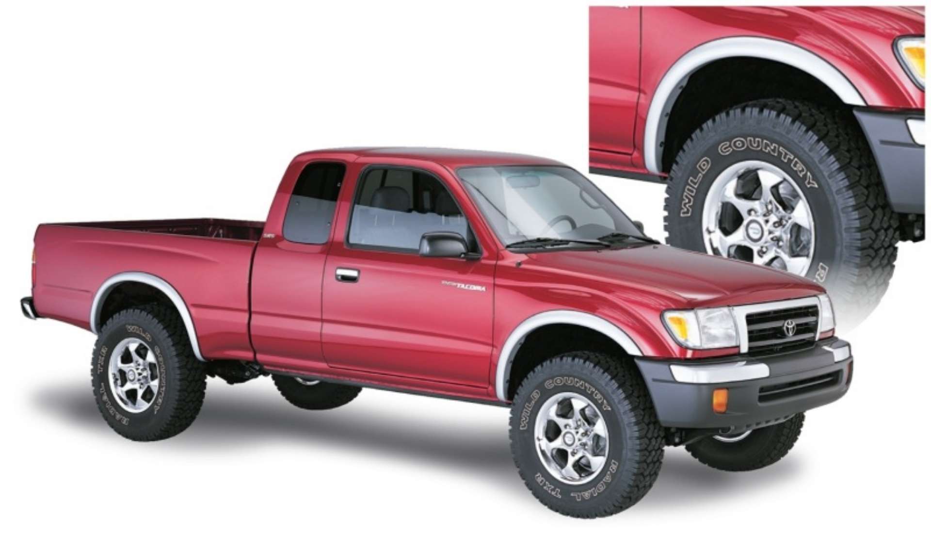 Picture of Bushwacker 95-04 Toyota Tacoma Fleetside OE Style Flares 4pc 74-5in Bed w- 4WD Only - Black