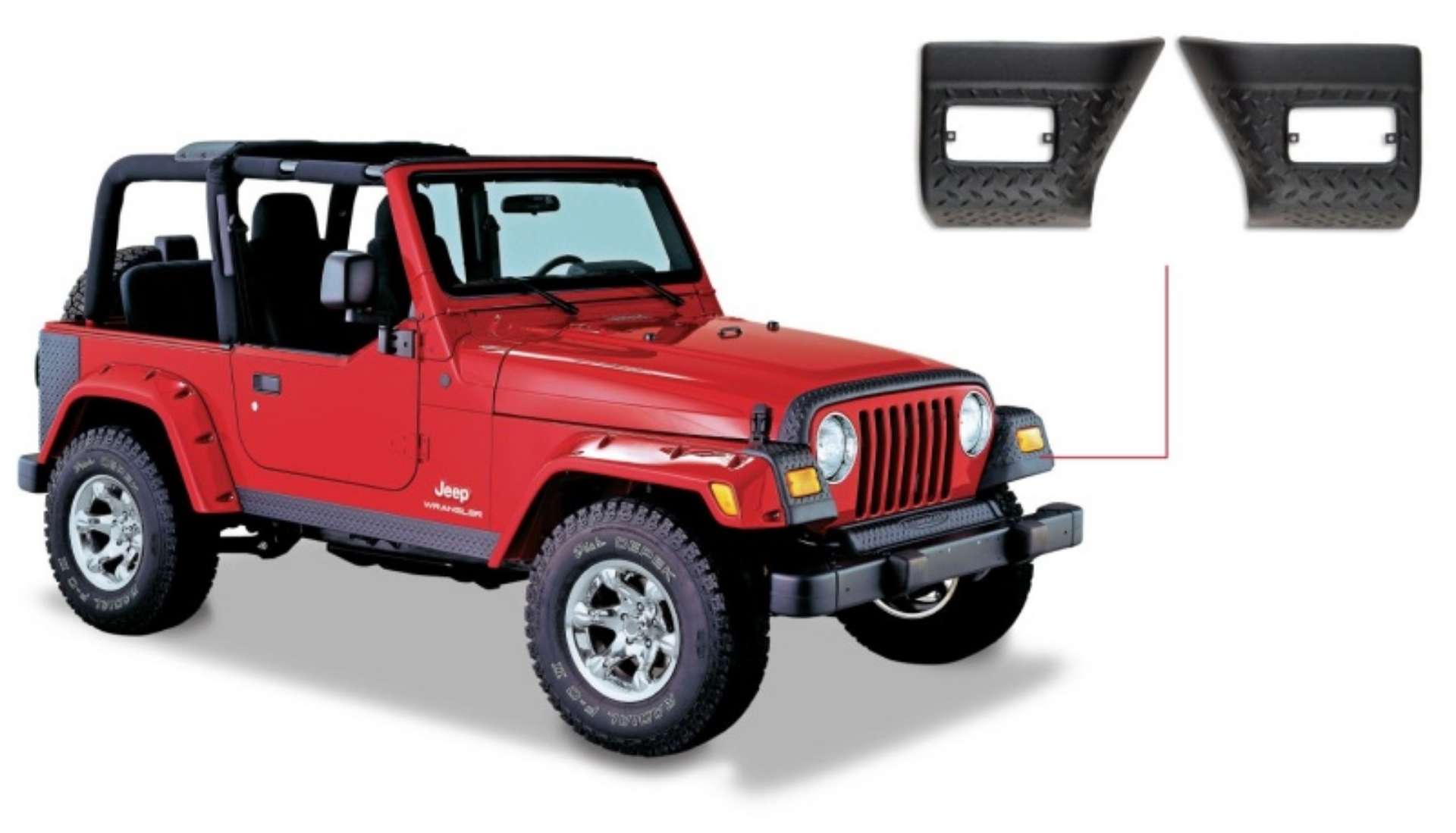 Picture of Bushwacker 97-06 Jeep Wrangler Trail Armor Front Corners - Black