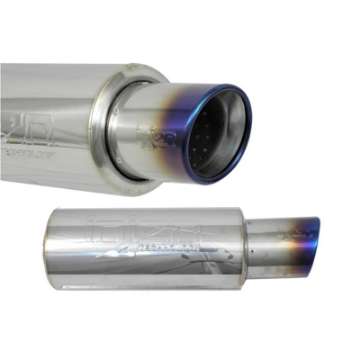 Picture of Injen 3-00 Universal Muffler w-Titanium burnt rolled Tip and stainless steel resonated inner wall