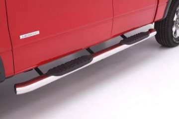 Picture of Lund 07-17 Chevy Silverado 1500 Crew Cab 5in- Curved Oval SS Nerf Bars - Polished