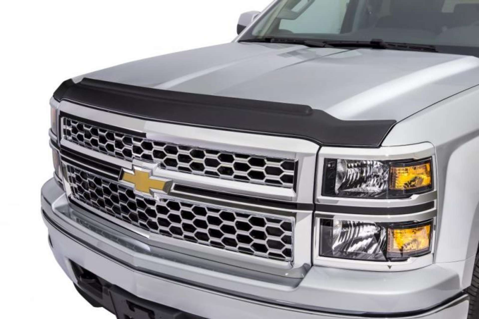 Picture of AVS 07-10 Chevy Silverado 2500 Aeroskin II Textured Low Profile Hood Shield - Black