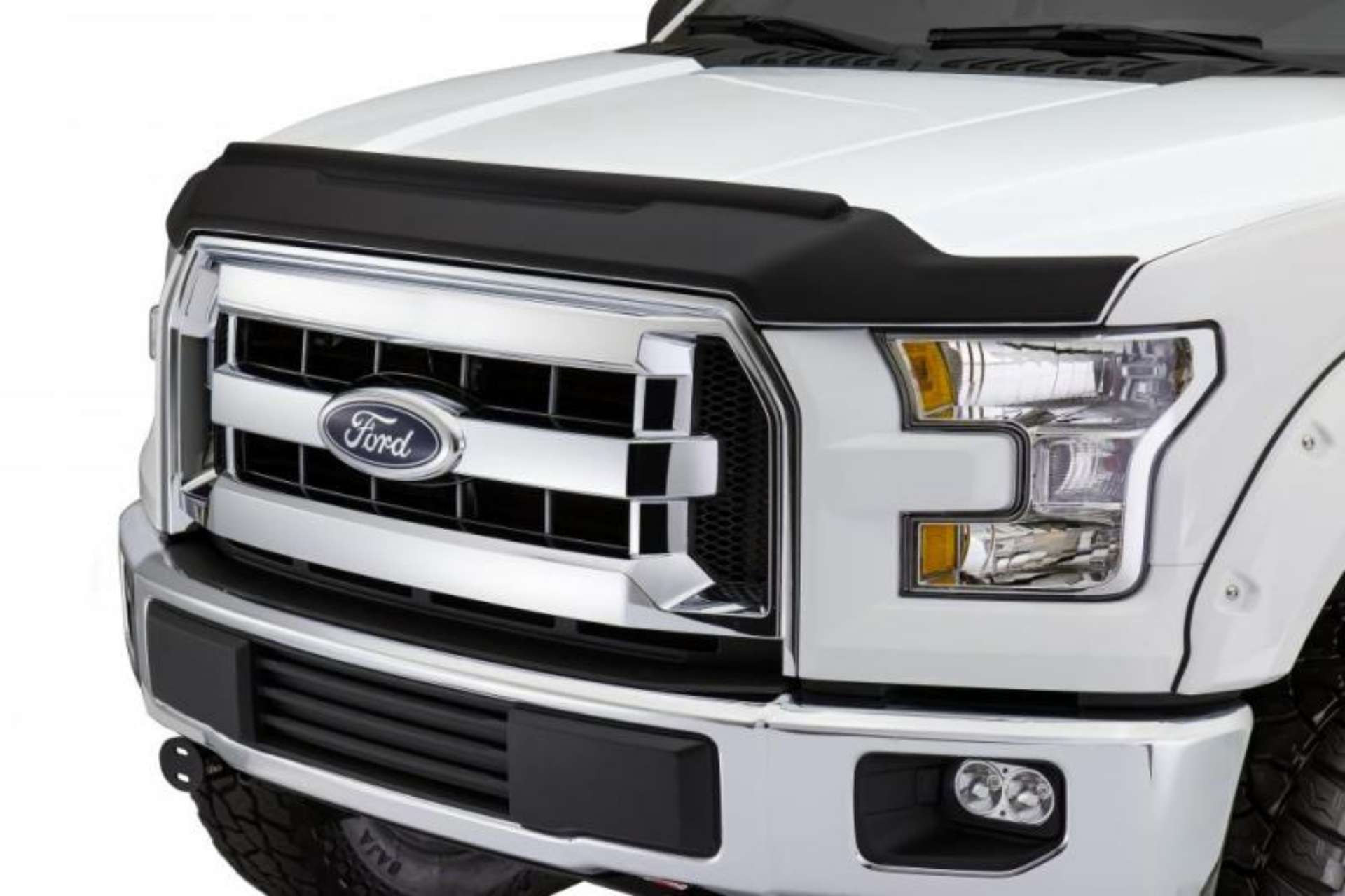 Picture of AVS 11-16 Ford F-250 Super Duty Aeroskin II Textured Low Profile Hood Shield - Black