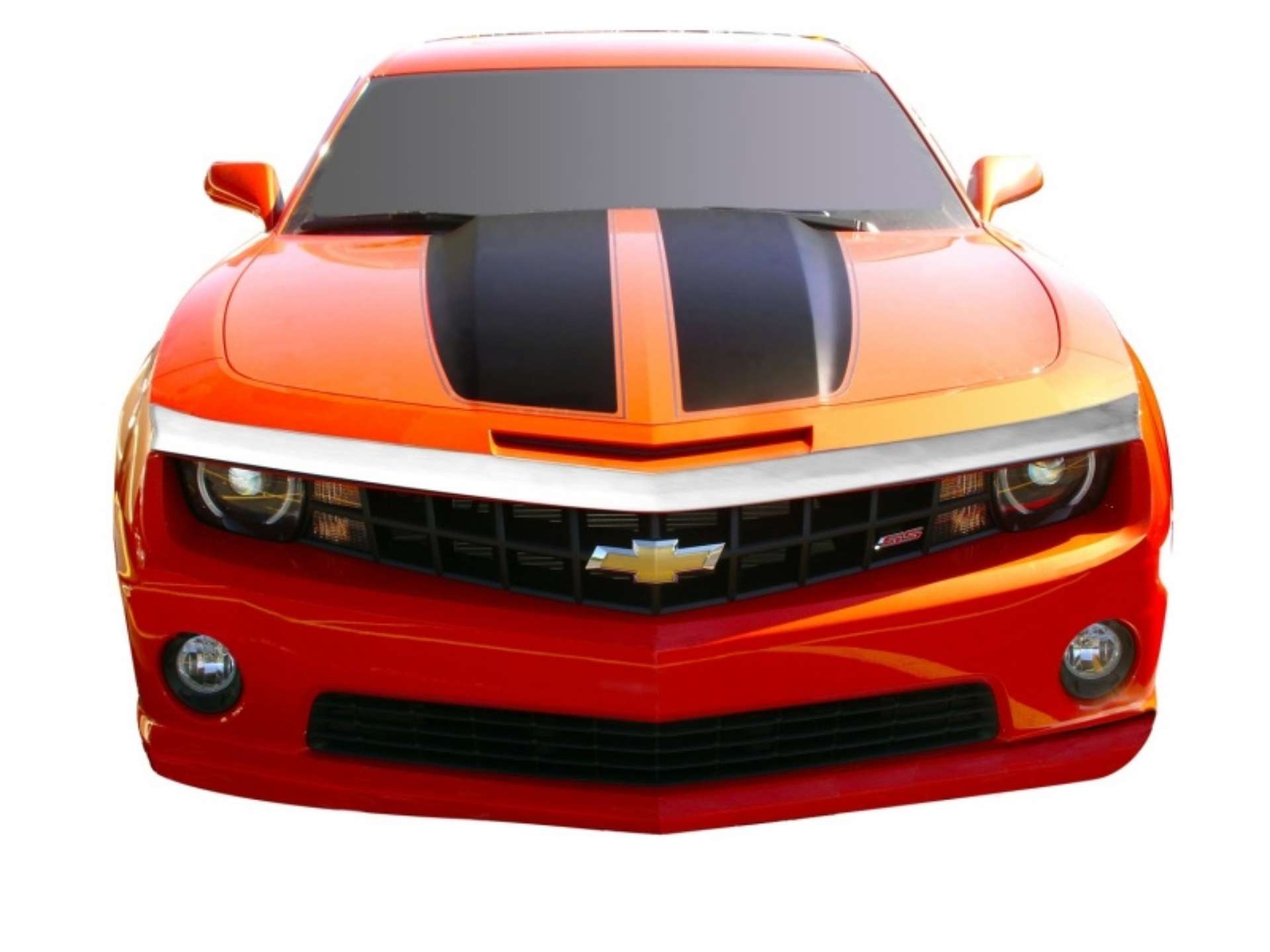 Picture of AVS 10-15 Chevy Camaro Grille Fascia Mount Aeroskin Low Profile Hood Shield - Chrome