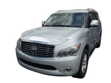 Picture of AVS 11-13 Infiniti QX56 Aeroskin Low Profile Hood Shield - Chrome