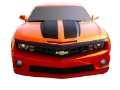 Picture of AVS 10-15 Chevy Camaro Grille Fascia Mount Aeroskin Low Profile Acrylic Hood Shield - Smoke