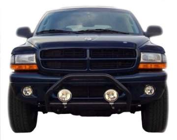 Picture of AVS 97-04 Dodge Dakota Bugflector Deluxe 3pc Medium Profile Hood Shield - Smoke