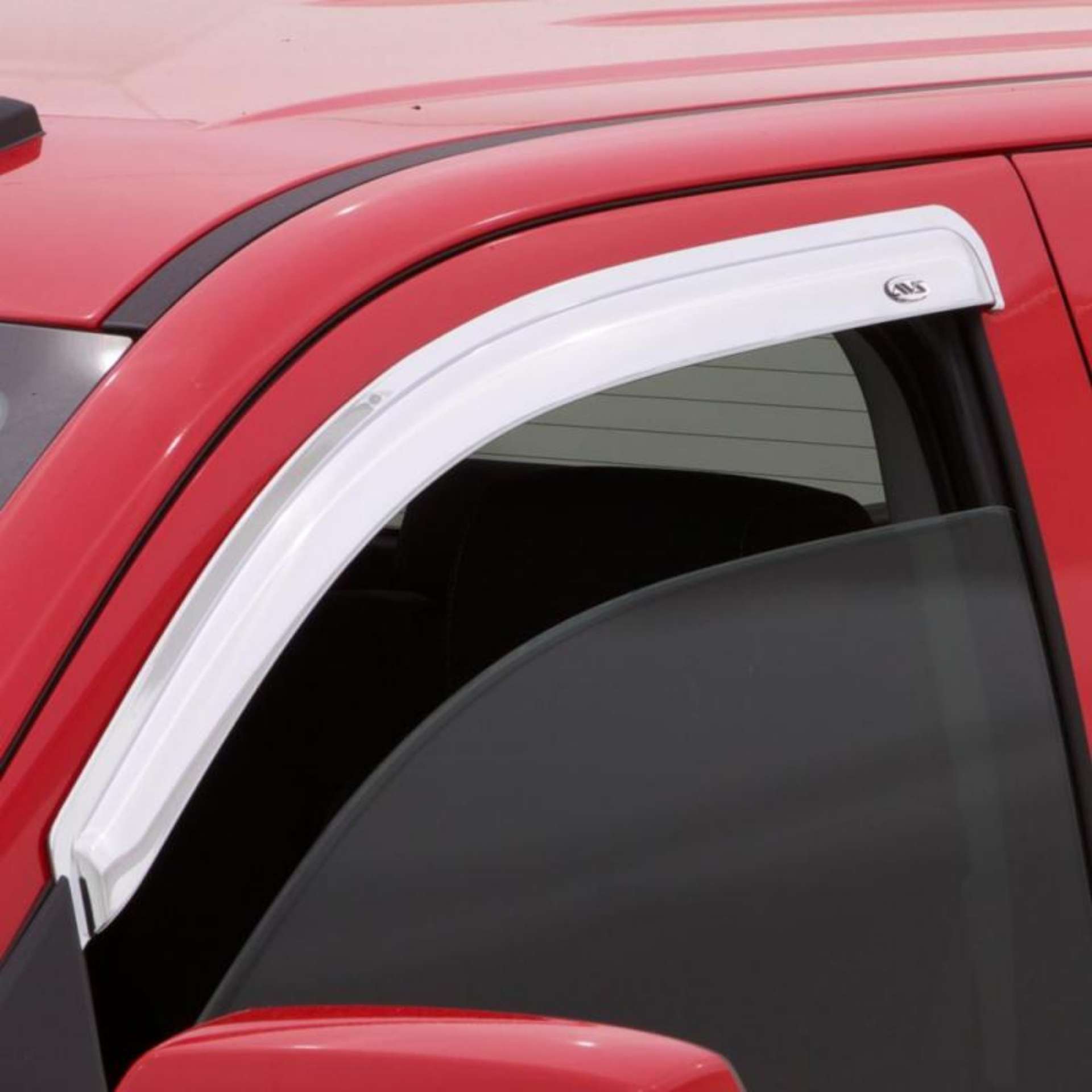 Picture of AVS 14-18 Chevy Silverado 1500 Standard Cab Outside Mount Front Window Ventvisor 2pc - Chrome