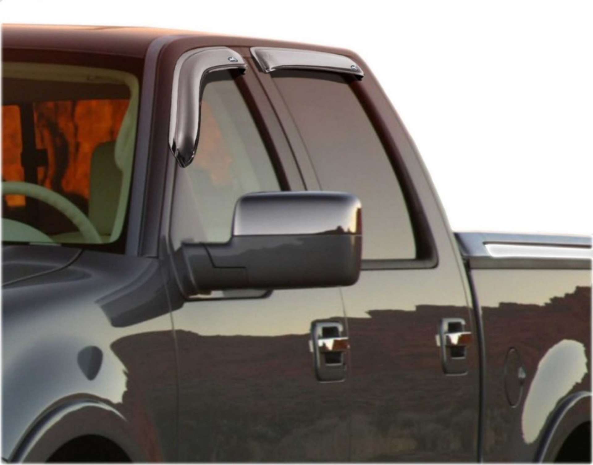 Picture of AVS 06-08 Lincoln Mark LT Ventvisor Outside Mount Front & Rear Window Deflectors 4pc - Chrome